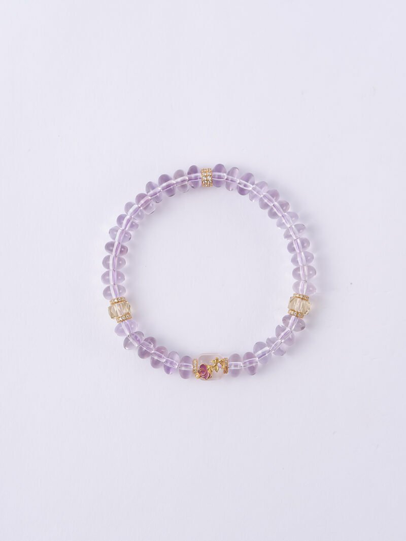 DSC04328 Natural Brazilian Amethyst Abacus-shaped Bracelet 7MM