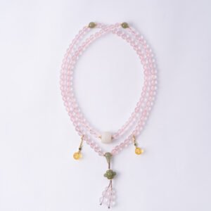 DSC04331 Natural Rose Quartz Buddhist Mala