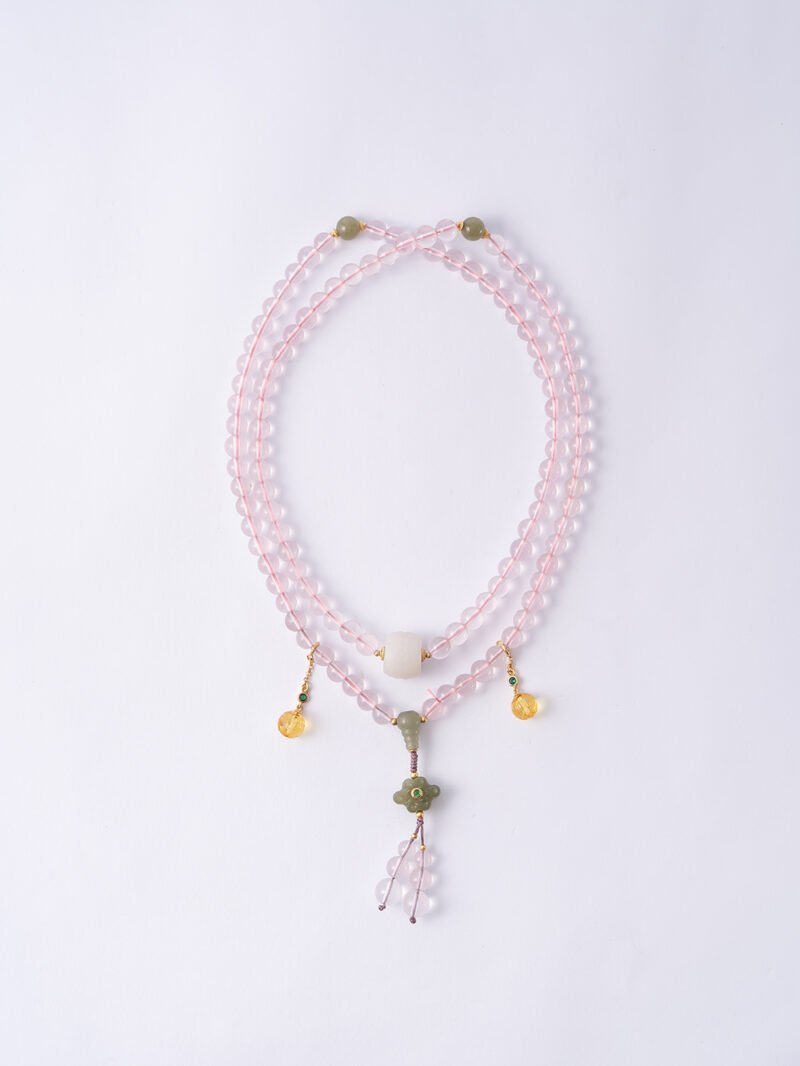 DSC04331 Natural Rose Quartz Buddhist Mala