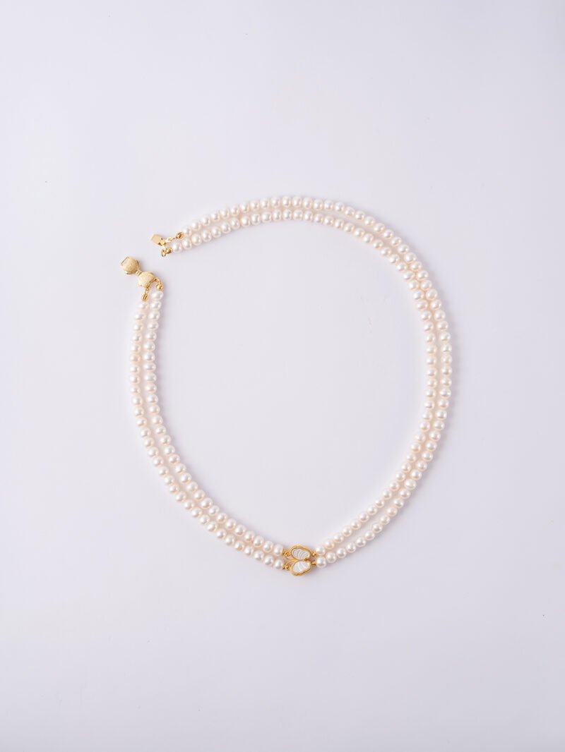 Natural Freshwater Pearl Double-Layered Choker 5MM