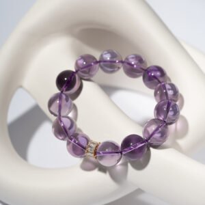 DSC04481 Natural Bolivian Amethyst Bracelet 14MM
