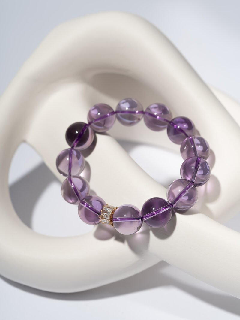 DSC04481 Natural Bolivian Amethyst Bracelet 14MM