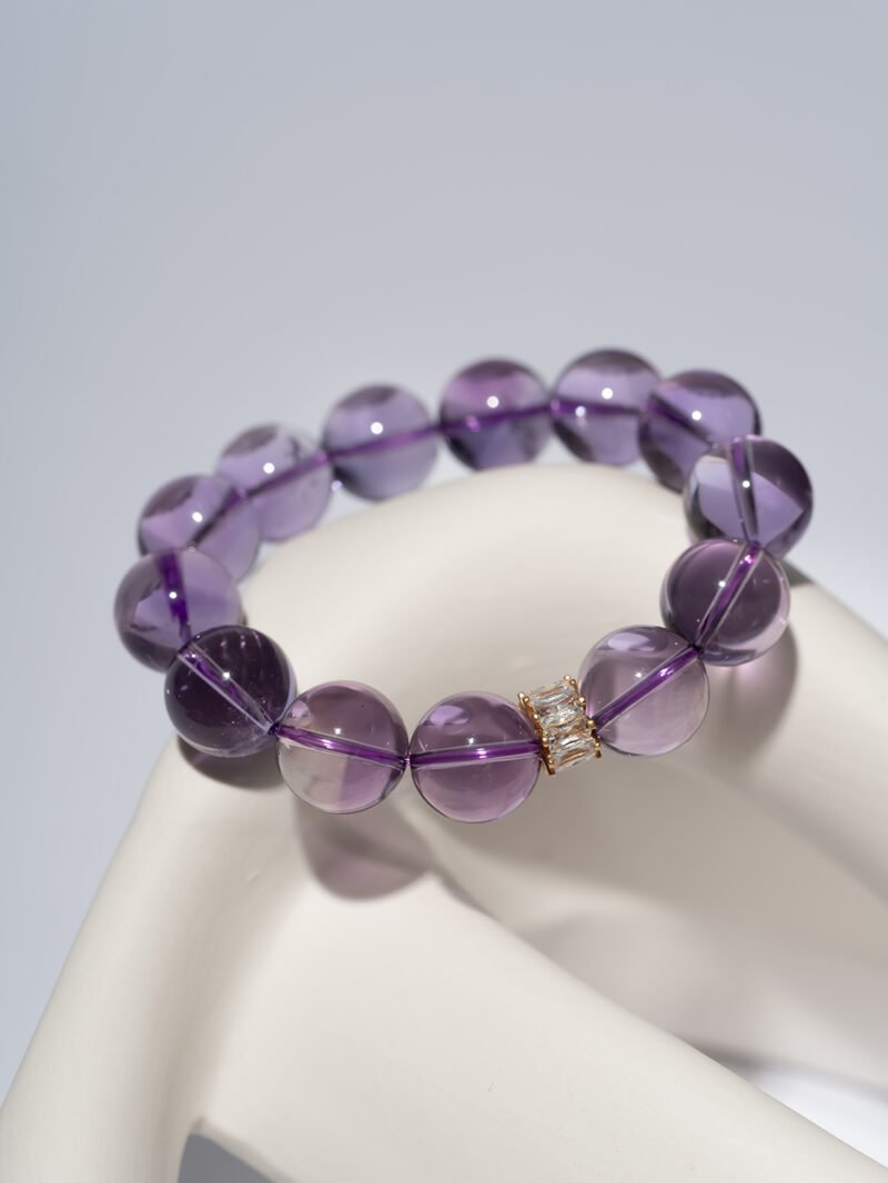 DSC04483 Natural Bolivian Amethyst Bracelet 14MM