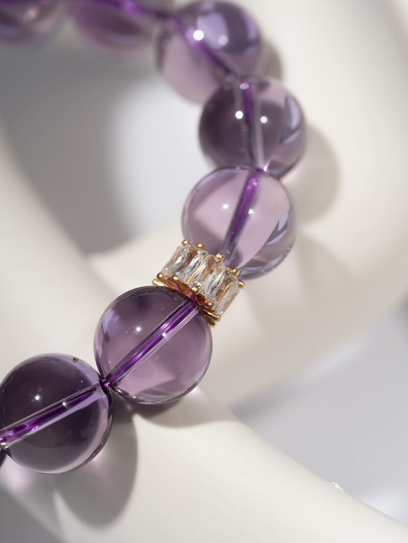 DSC04487 Natural Bolivian Amethyst Bracelet 14MM