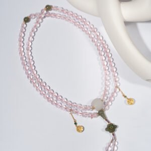 DSC04555 Natural Rose Quartz Buddhist Mala