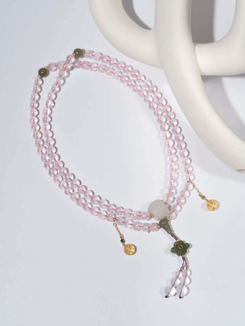 DSC04555 Natural Rose Quartz Buddhist Mala