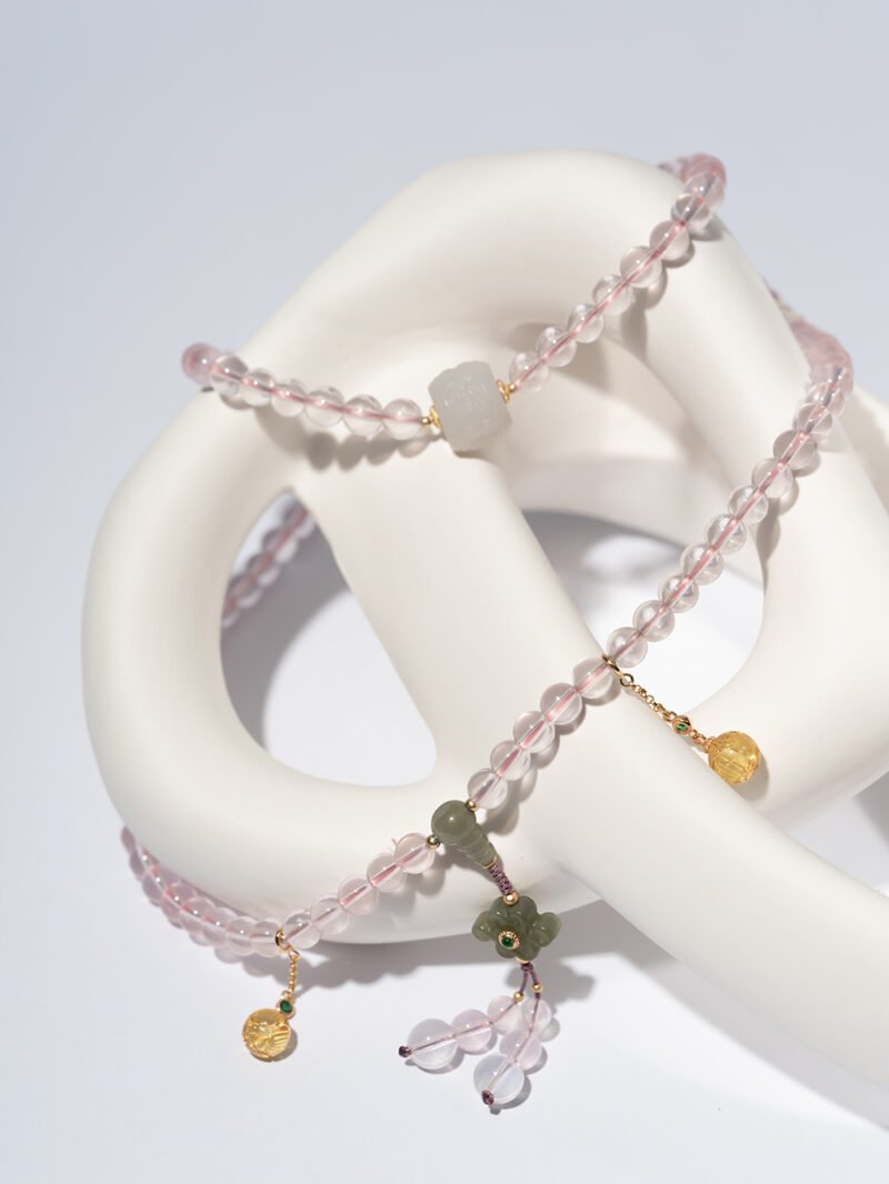 DSC04556 Natural Rose Quartz Buddhist Mala