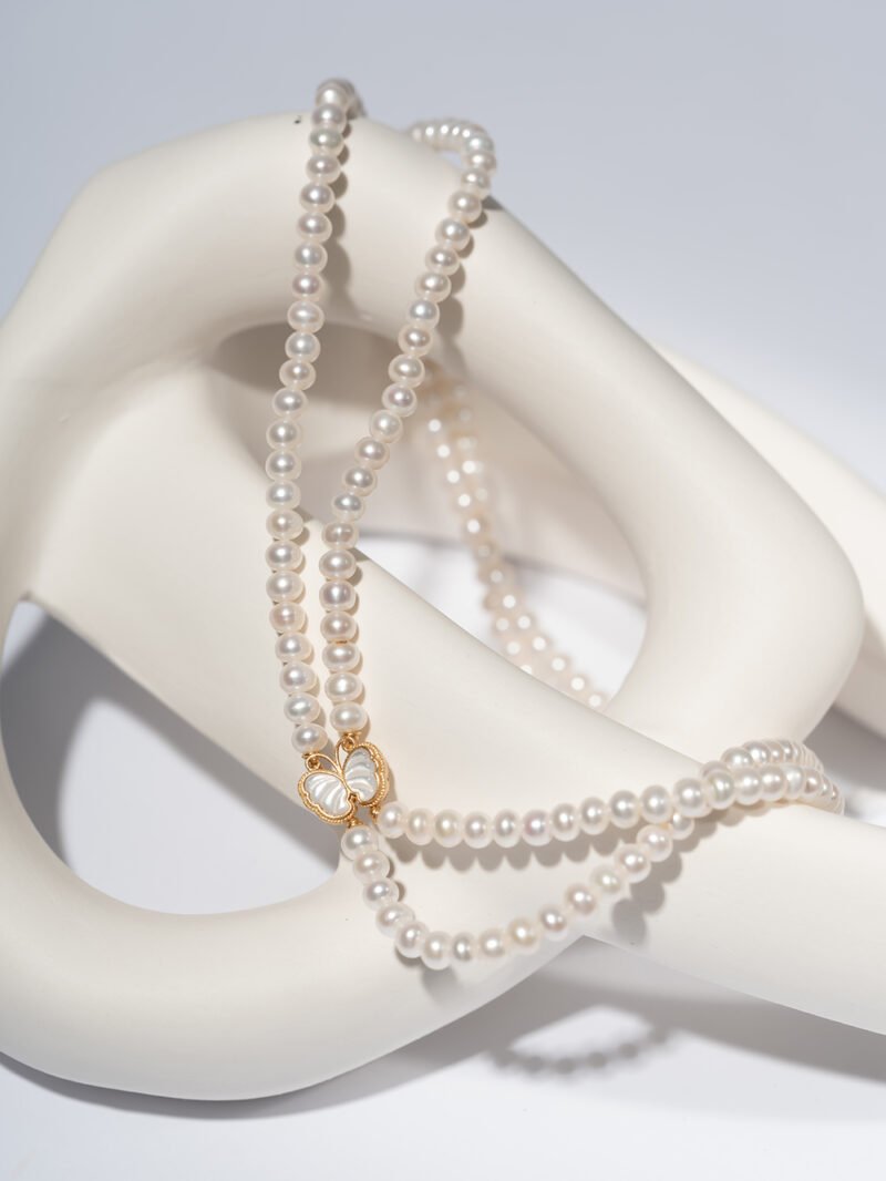 Natural Freshwater Pearl Double-Layered Choker 5MM