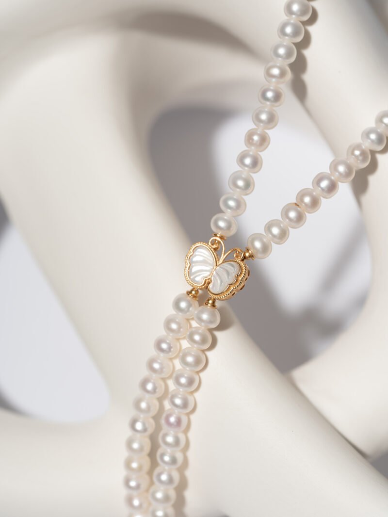 Natural Freshwater Pearl Double-Layered Choker 5MM