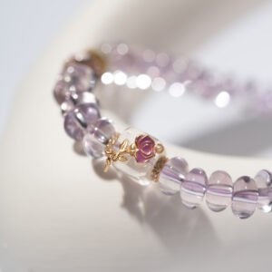 DSC04596 Natural Brazilian Amethyst Abacus-shaped Bracelet 7MM