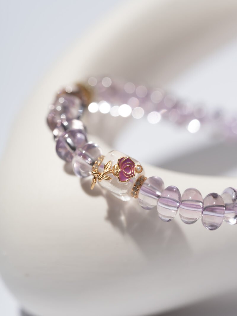 DSC04596 Natural Brazilian Amethyst Abacus-shaped Bracelet 7MM