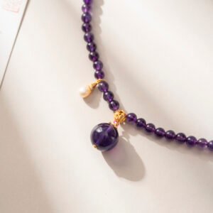 DSC06385 Uruguayan Amethyst Necklace / 3-Strand Bracelet 5MM