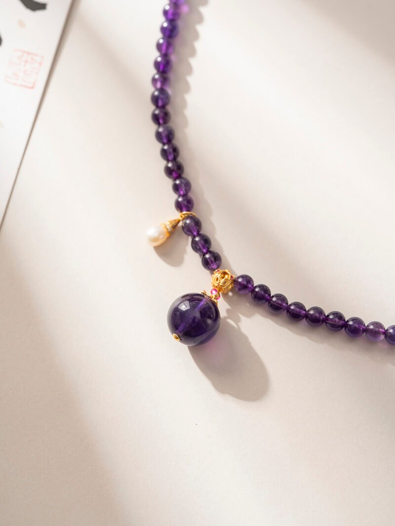 DSC06385 Uruguayan Amethyst Necklace / 3-Strand Bracelet 5MM