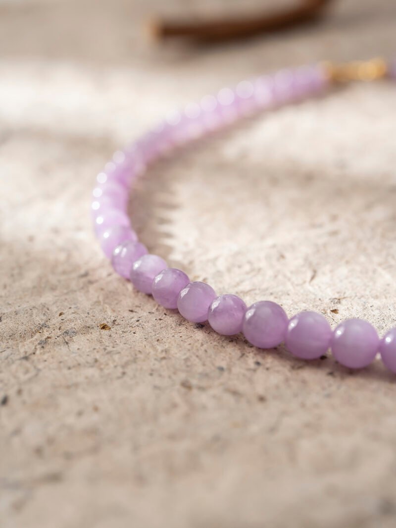 DSC06398 Natural Cat's Eye Kunzite Necklace 8-12MM