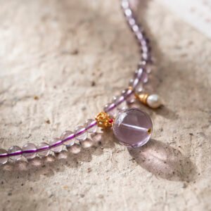 Natural Brazilian Amethyst Necklace / 3-Strand Bracelet 5MM