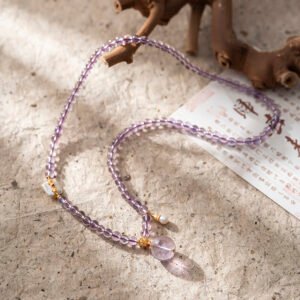 Natural Brazilian Amethyst Necklace / 3-Strand Bracelet 5MM