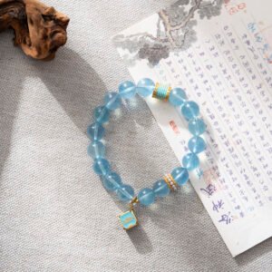 DSC06451 Natural Aquamarine Bracelet 11MM