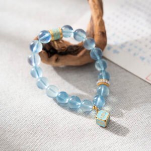 DSC06453 Natural Aquamarine Bracelet 11MM