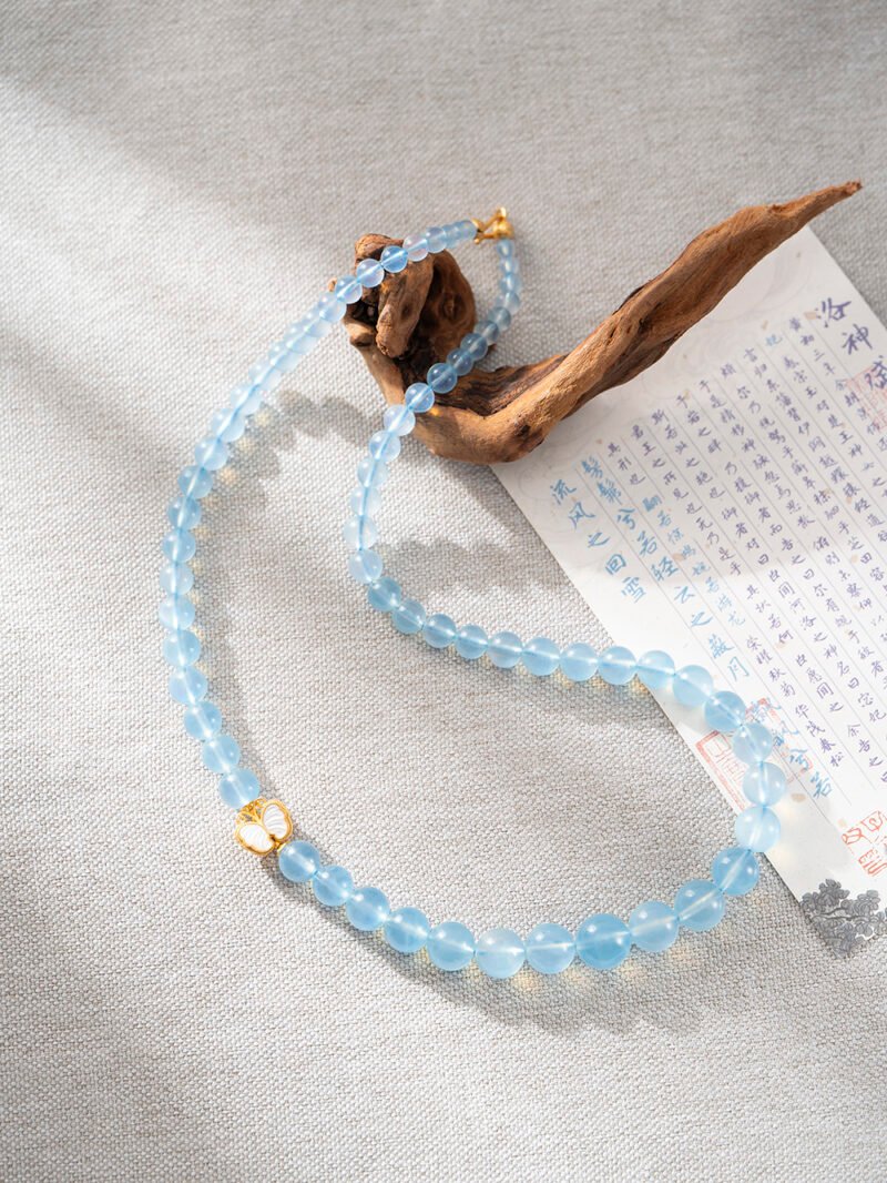 DSC06456 Natural Aquamarine Necklace 8-12MM