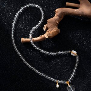 White Crystal Necklace/3-ring bracelet 5MM＋+