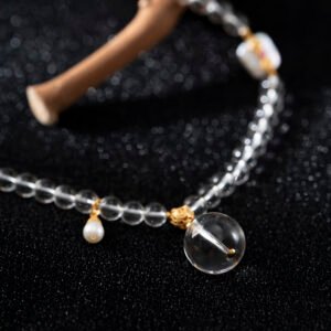 White Crystal Necklace/3-ring bracelet 5MM＋+