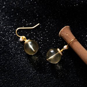 Natural Citrine Earrings 12MM