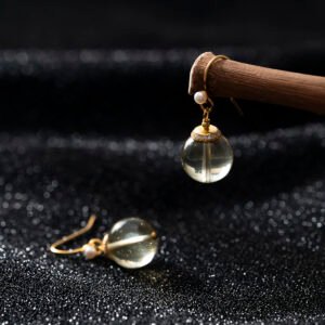 Natural Citrine Earrings 12MM