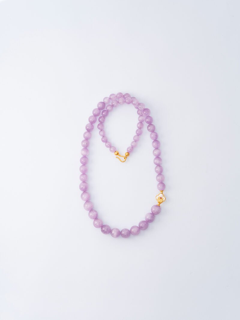 DSC06532 Natural Cat's Eye Kunzite Necklace 8-12MM