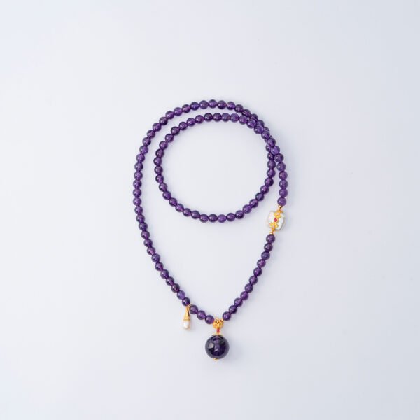 DSC06536 Uruguayan Amethyst Necklace / 3-Strand Bracelet 5MM