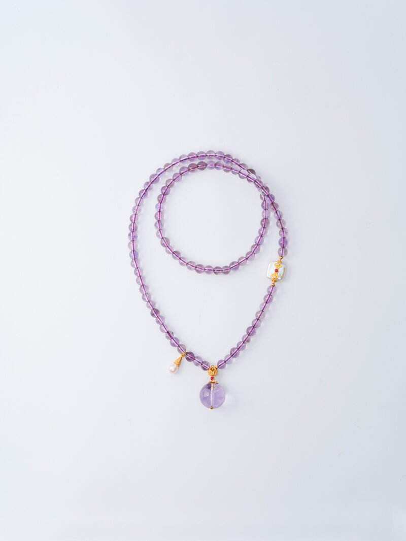 Natural Brazilian Amethyst Necklace / 3-Strand Bracelet 5MM