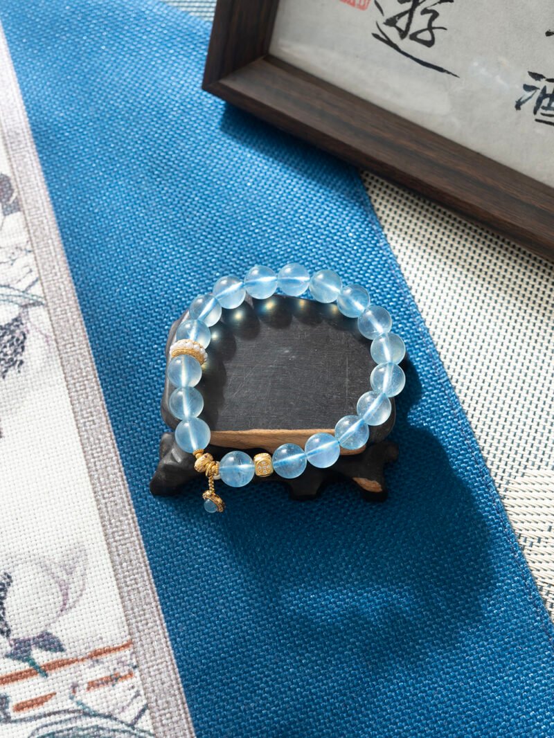DSC09599 Natural Aquamarine Bracelet 9MM